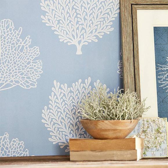 Обои Sanderson Port Isaac Coraline 216577 фото в интерьере